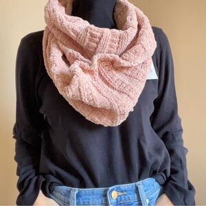 NWT pink chenille infinity scarf